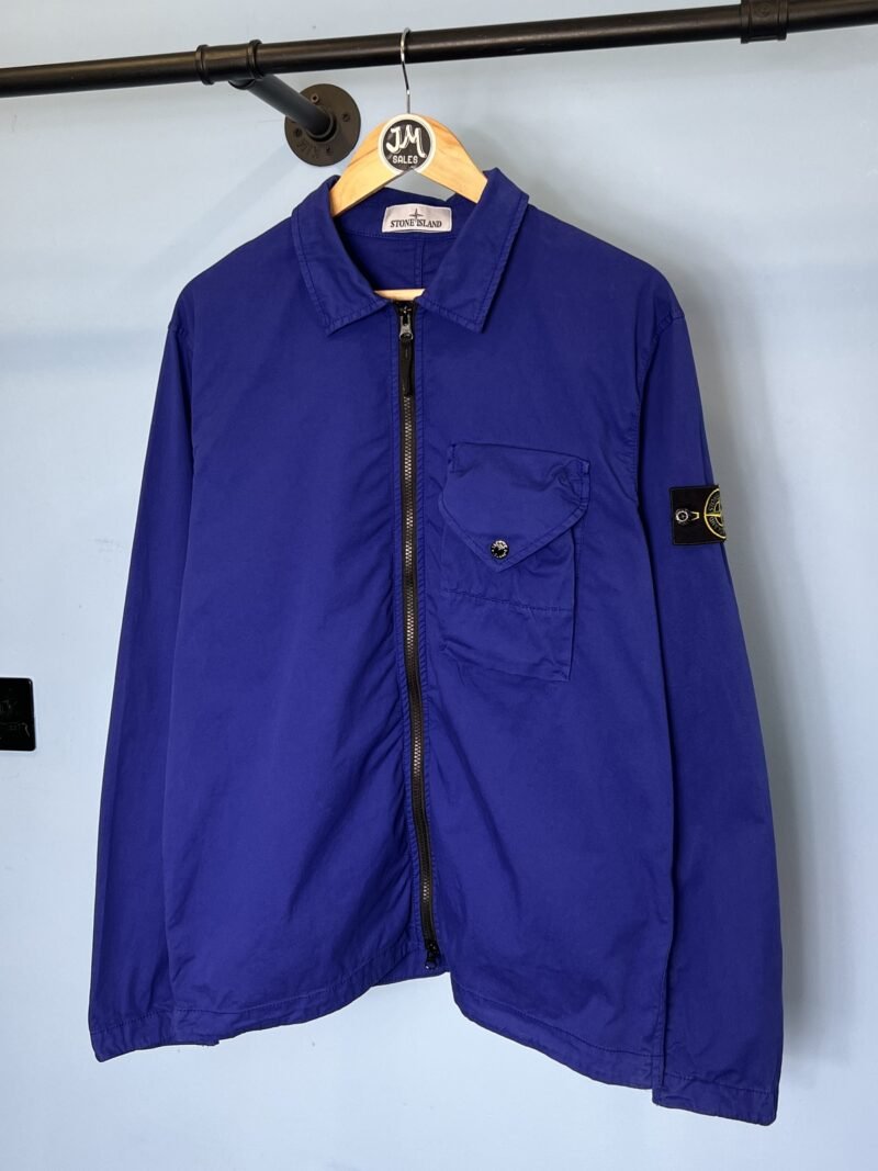 Large Stone Island Electric Blue Overshirt Jacket