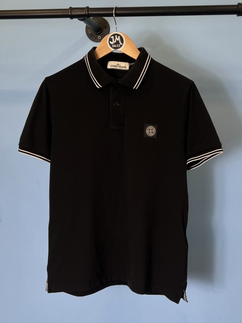 Medium Stone Island Black Polo Shirt