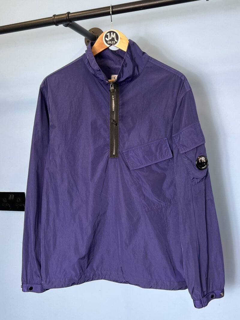 Small C.P. Company Blue Chrome Quarter Zip Smock Overshirt Jacket