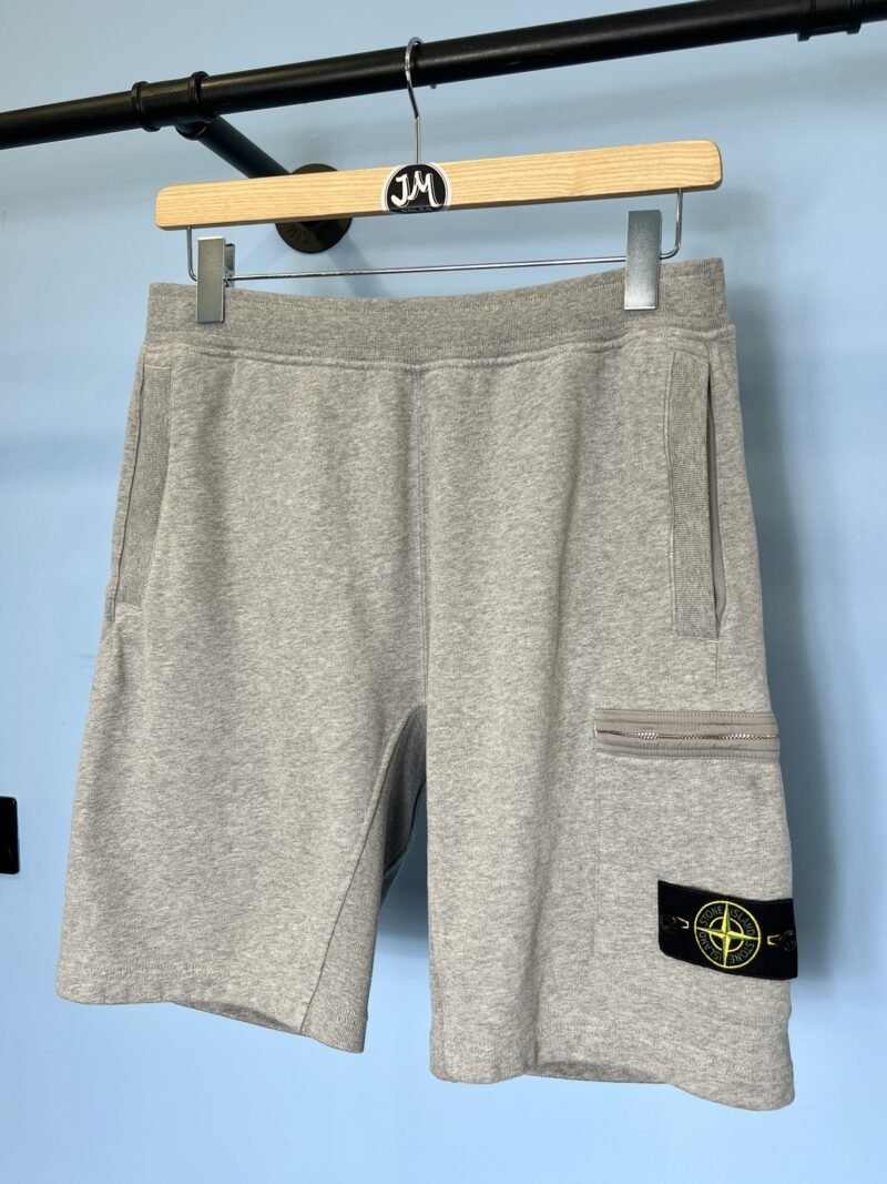 Medium Stone Island Grey Jogger Shorts 32W
