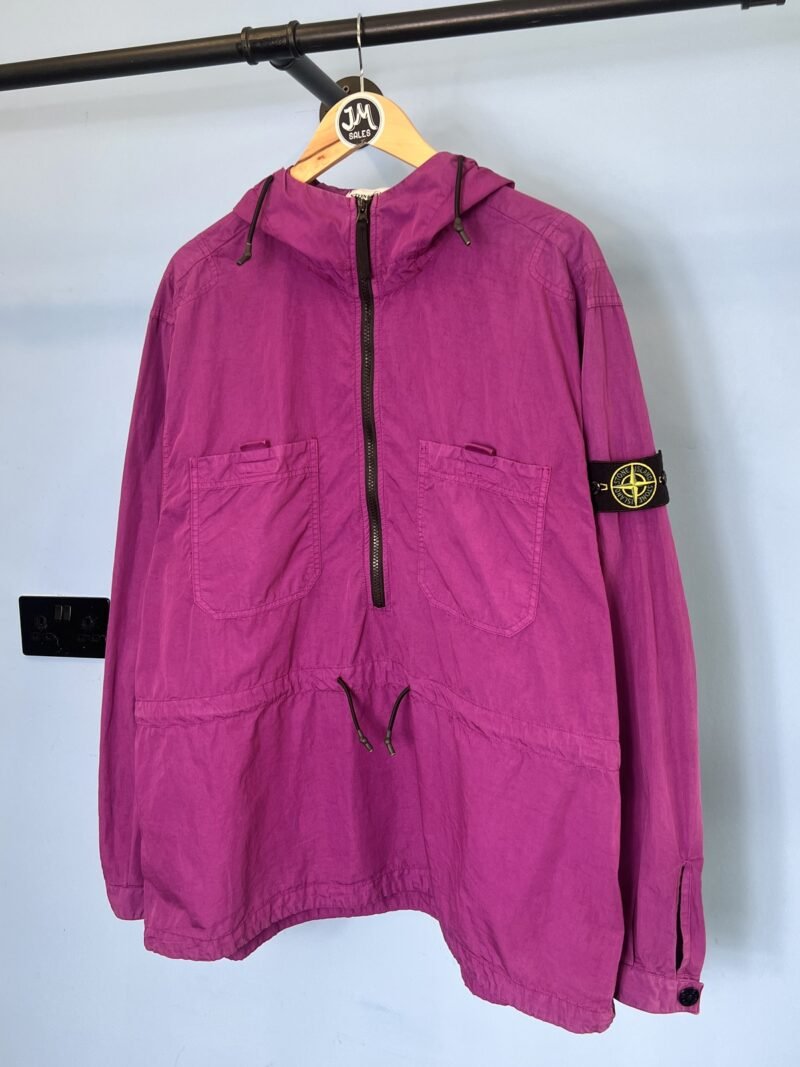 RARE XL Stone Island Purple Half Zip Cotton Nylon LG Smock Jacket Liam Gallagher