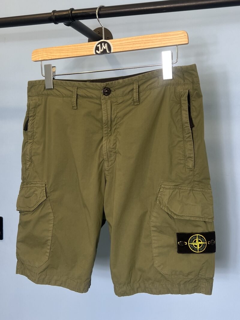 32W Stone Island Green Regular Fit Parachute Tela Cargo Shorts Medium Large
