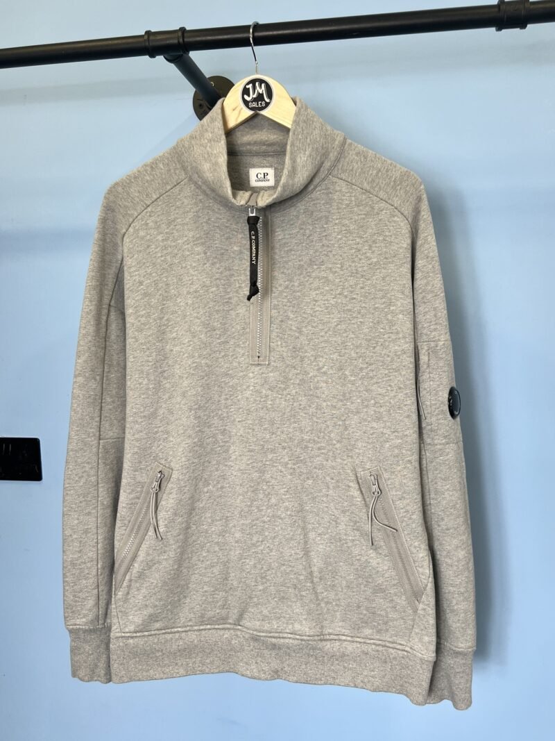 XL C.P. Company Grey Quarter Zip Sweatshirt Jumper