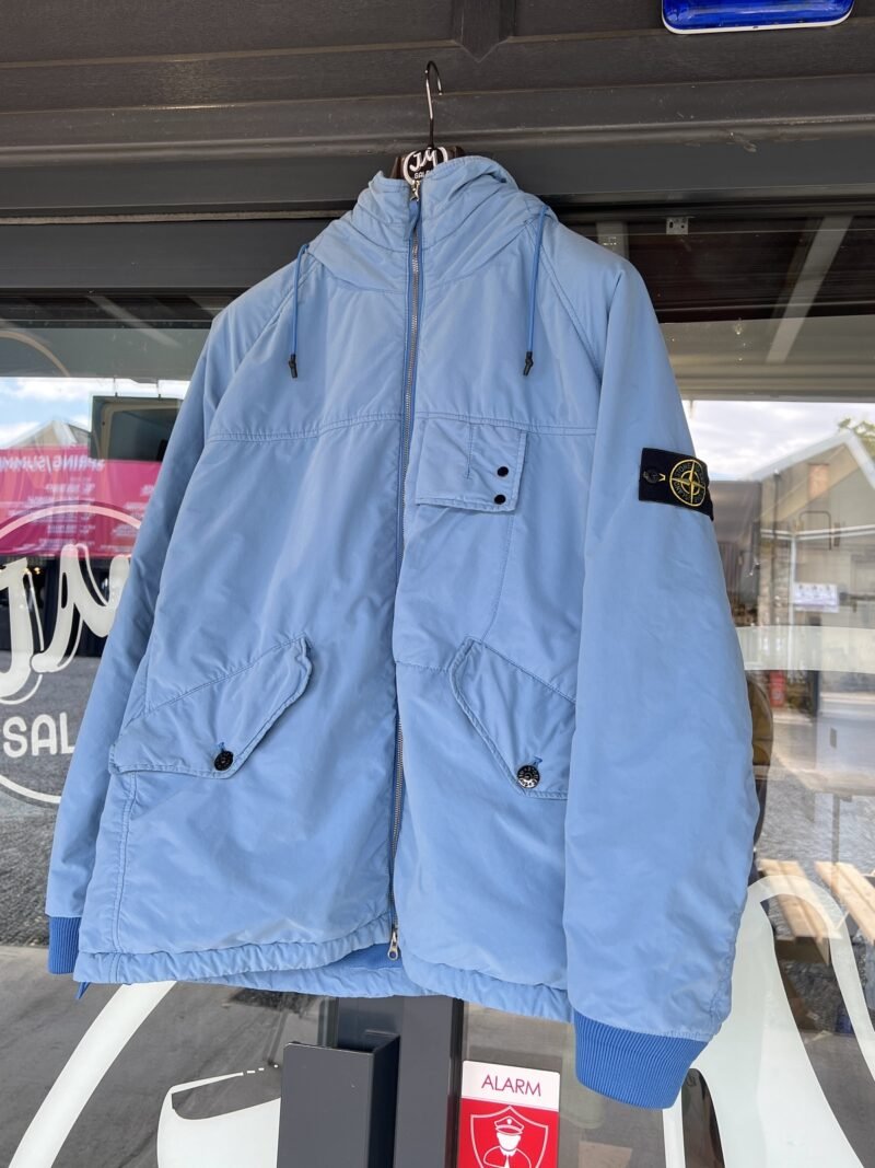 XXL Stone Island Sky Blue David Light-TC Coat Jacket with Micropile Lining