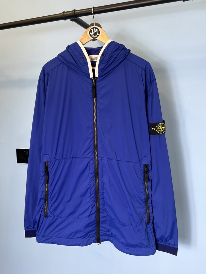 XL Stone Island Royal Blue Skin Touch Nylon-TC Lightweight Windbreaker Jacket