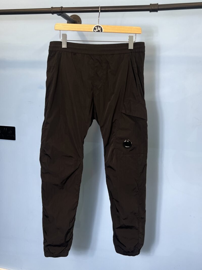 Large C.P. Company Black Chrome Cargo Trousers Nylon Metal 34W 36W