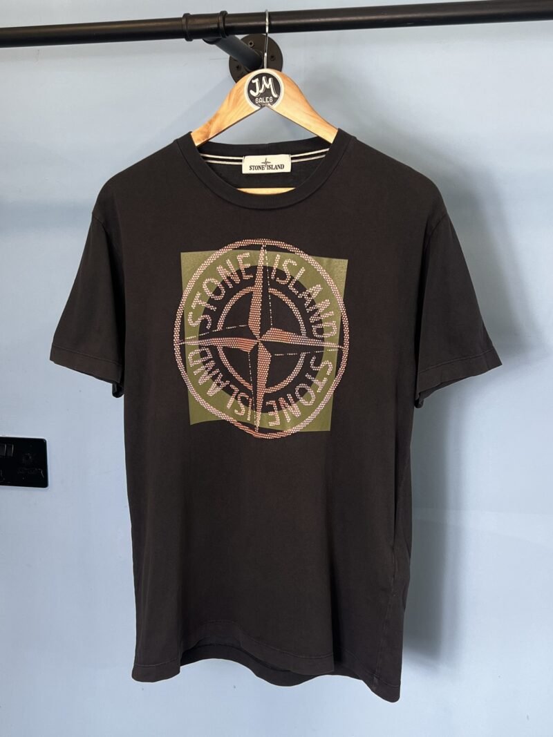 Medium Stone Island Navy Blue Tricromia 3D Graphic Print T-Shirt