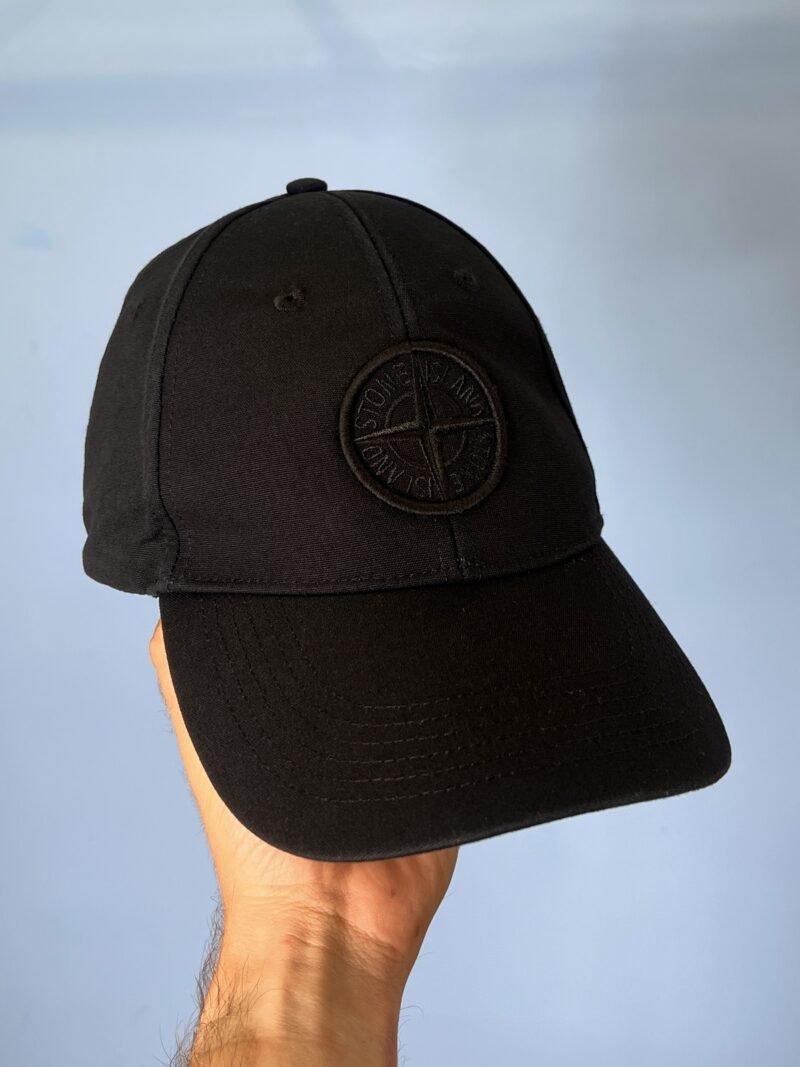 One Size Stone Island Black Adjustable Baseball Cap