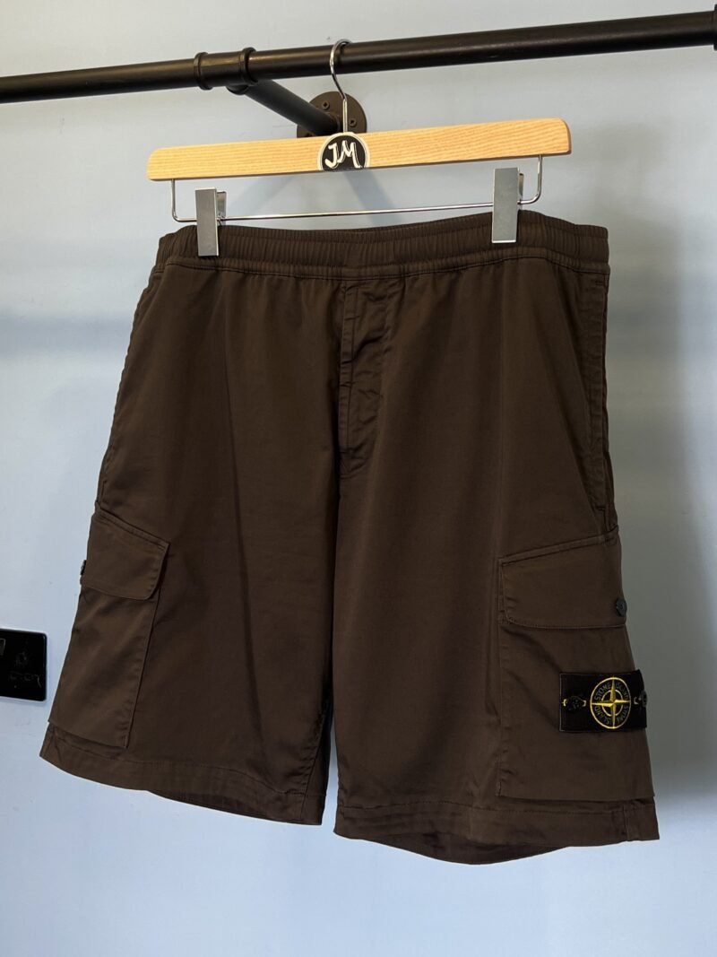 38W Stone Island Dark Grey Regular Fit Cargo Shorts