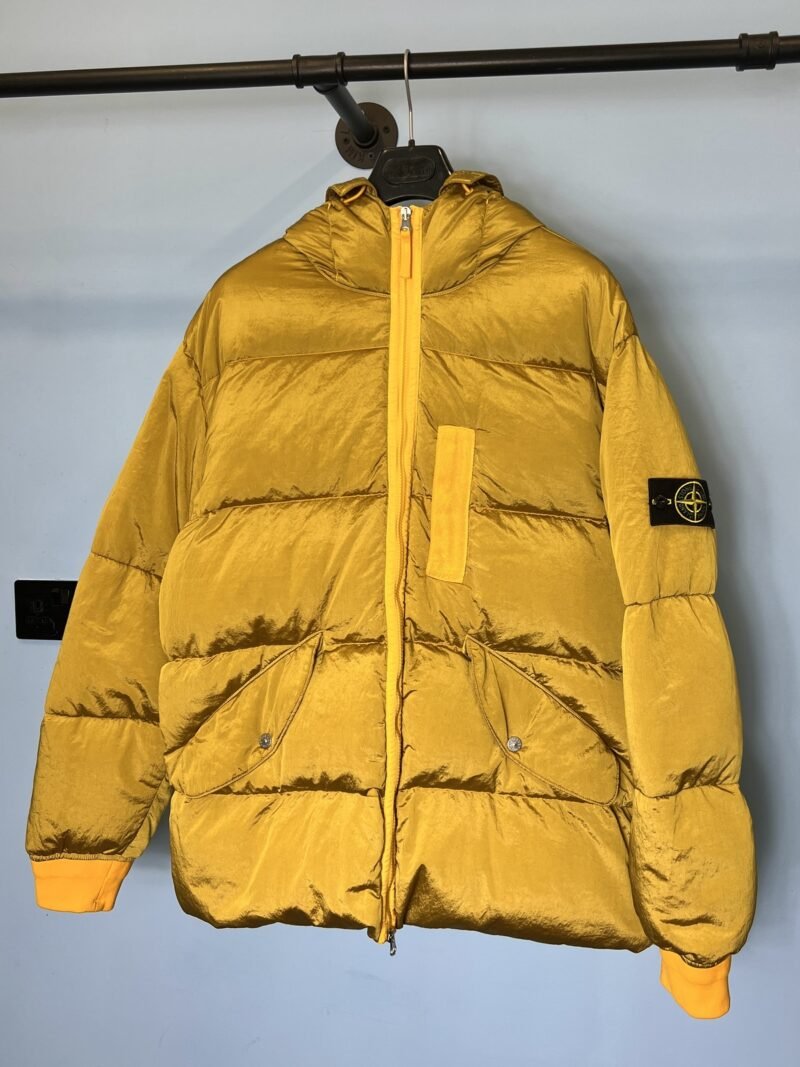 XXL Stone Island Yellow Gold Nylon Metal Down Coat Jacket