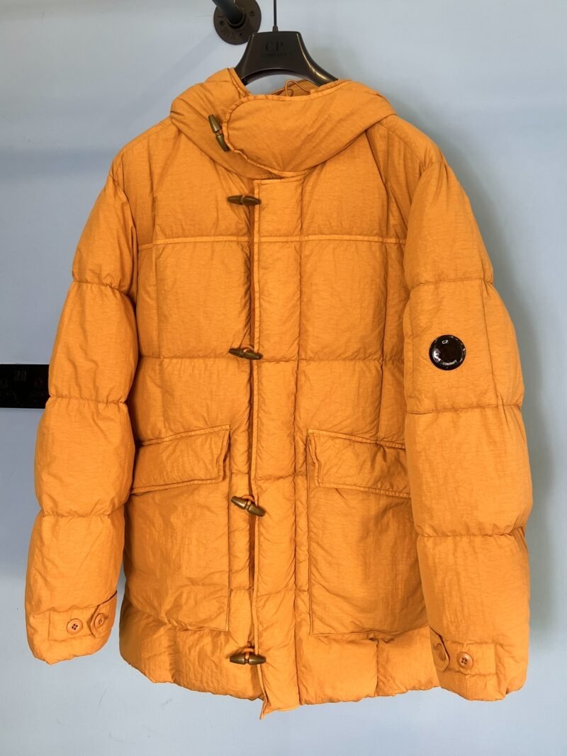 XL C.P. Company Light Orange Flatt Nylon Parka Puffer Down Coat Jacket