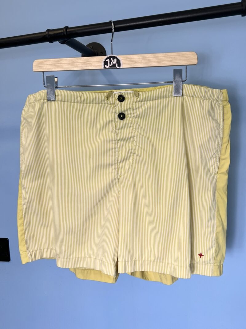 3XL Stone Island Marina Yellow White Pinstripe Swim Shorts 40W 42W