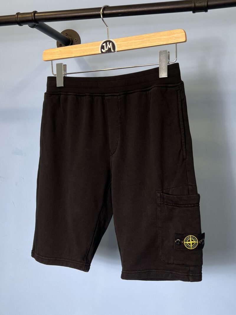 Age 14 Stone Island Junior Black Cotton Cargo Jogger Shorts 28W 30W