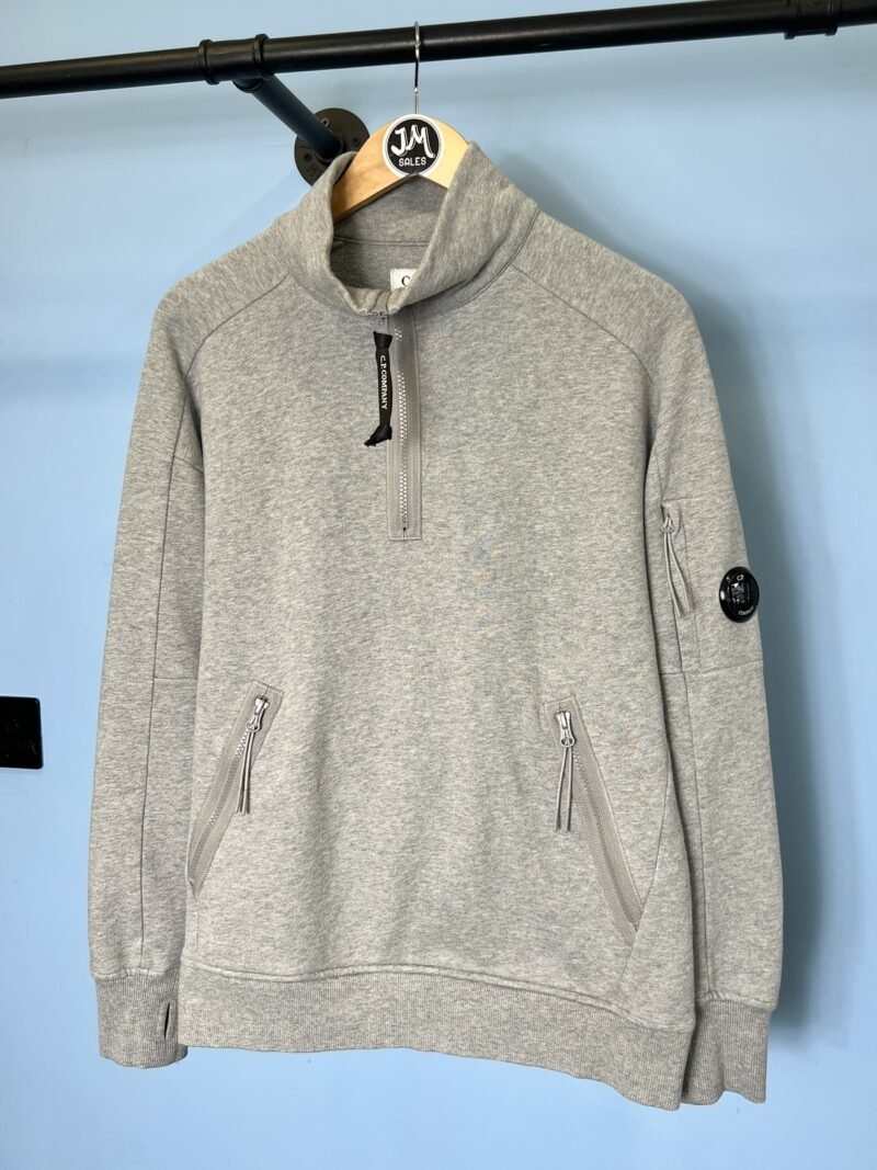 Medium C.P. Company Grey Quarter Zip Sweatshirt Jumper