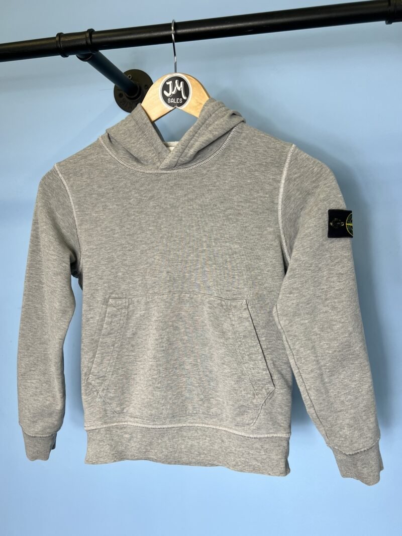 Age 8 Stone Island Junior Grey Hoodie Jumper