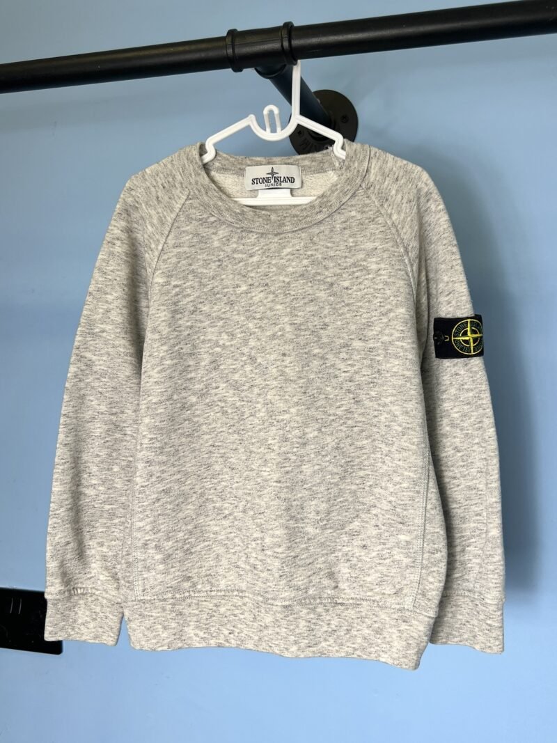 Age 4 Stone Island Junior Light Grey Marl Crewneck Sweatshirt Jumper