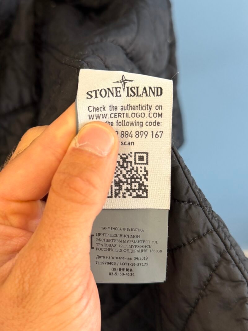 Large Stone Island Shadow Project Black Dual Grid Nylon Padded Parka Jacket - Image 7