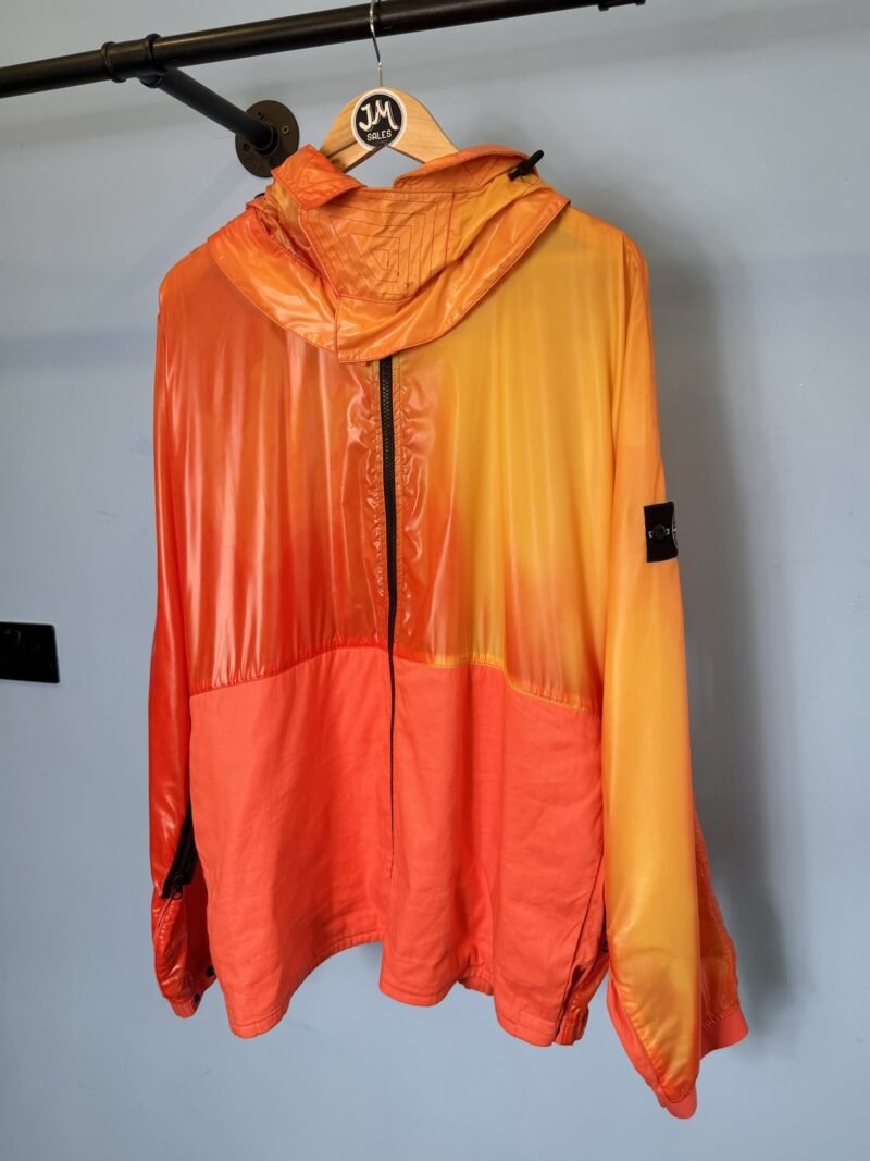 XXL Stone Island Orange Yellow Heat Reactive Lamy with Cotton Linen Tela Jacket - Image 4