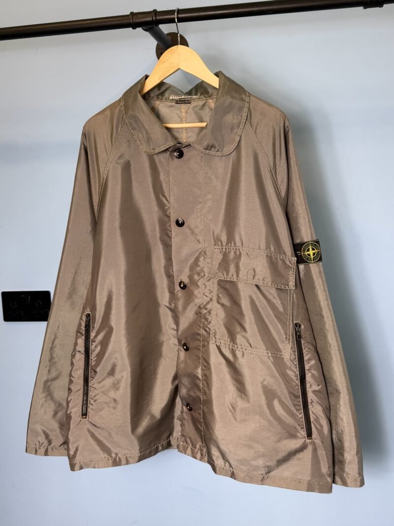 XL Stone Island 1996 Grey Silver Green Edge Badge Formula Steel Jacket