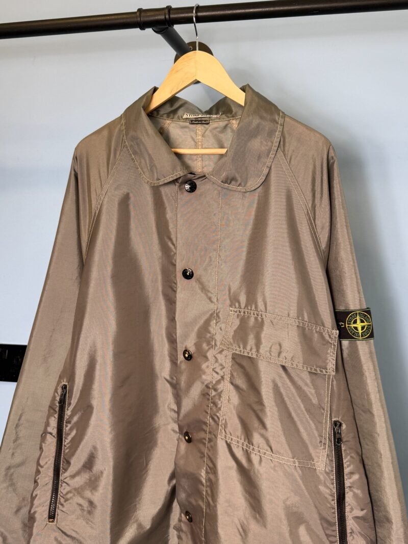 Alternative view of XL Stone Island 1996 Grey Silver Green Edge Badge Formula Steel Jacket