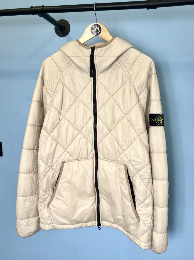 XXL Stone Island Light Brown Garment Dyed Quilted Micro Yarn Padded Jacket Coat
