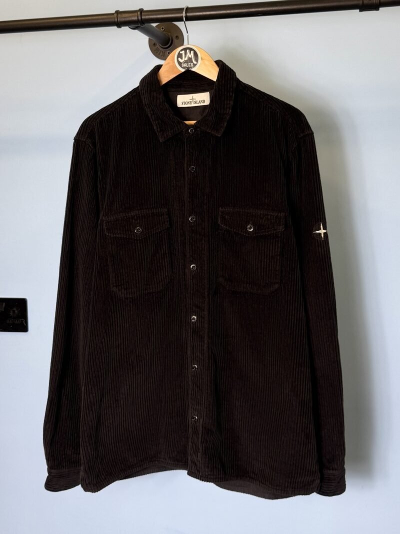 XL Stone Island Black Corduroy Cord Overshirt Jacket