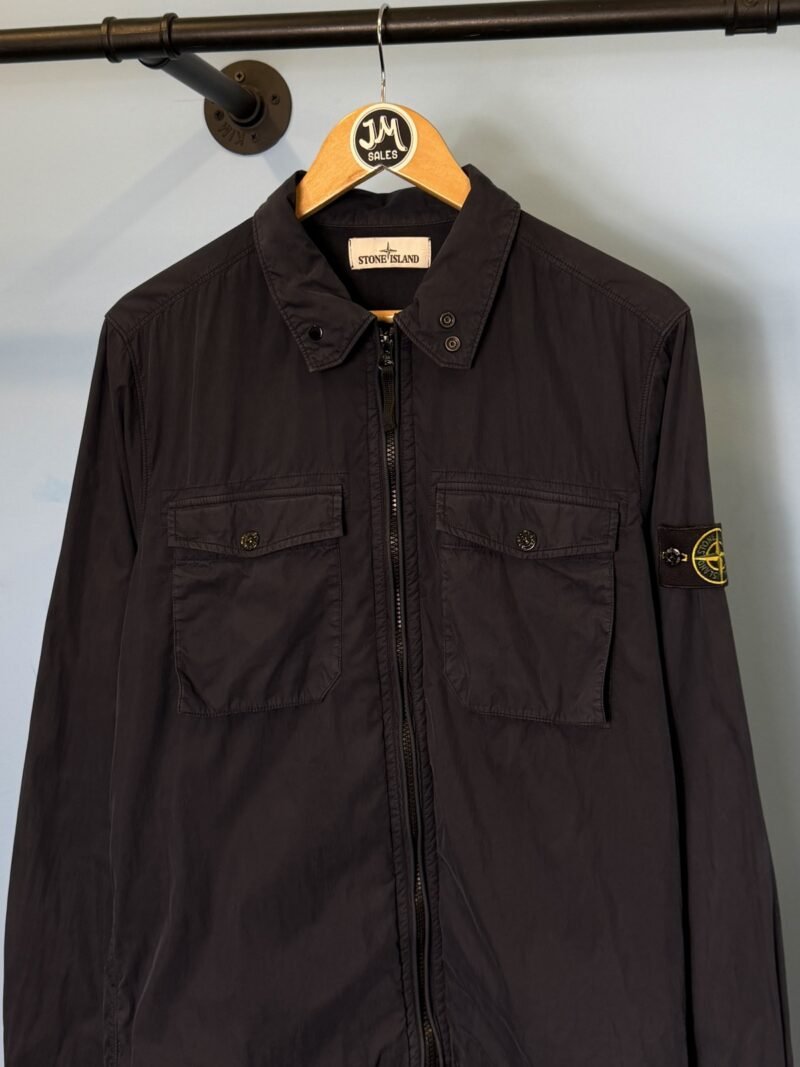 Alternative view of Medium Stone Island Navy Blue Cotton Moleskin Overshirt Jacket