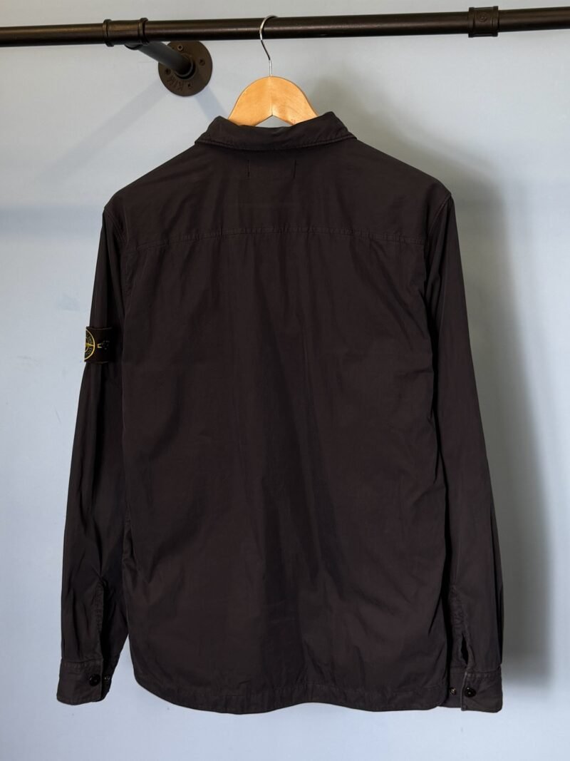 Medium Stone Island Navy Blue Cotton Moleskin Overshirt Jacket - Image 3