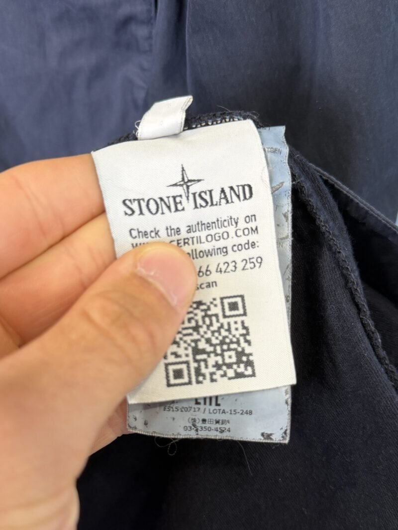 Medium Stone Island Navy Blue Cotton Moleskin Overshirt Jacket - Image 4