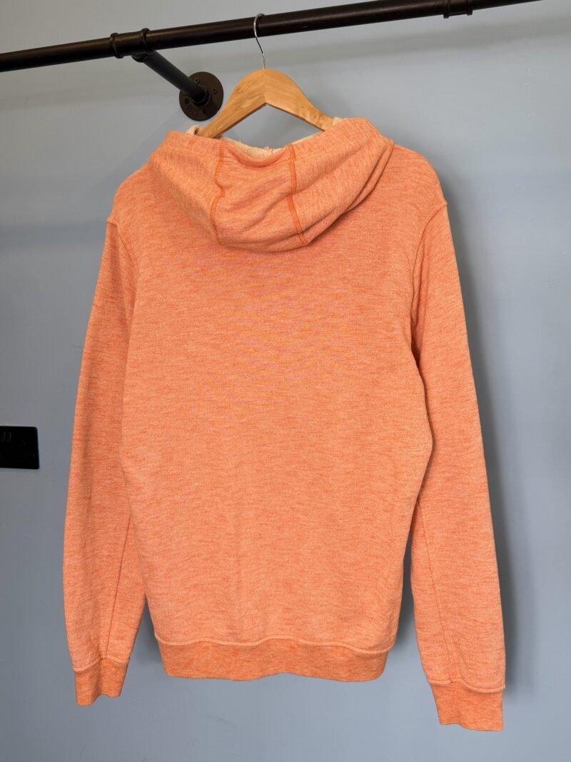 Large Stone Island Pink Orange Marl Spellout Hoodie Jumper - Image 4