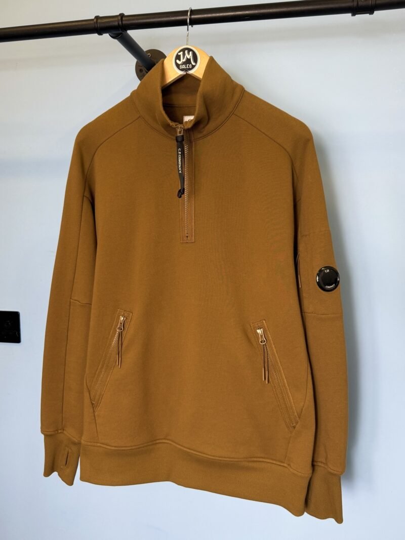 Medium C.P. Company Brown Quarter Zip Sweatshirt Jumper