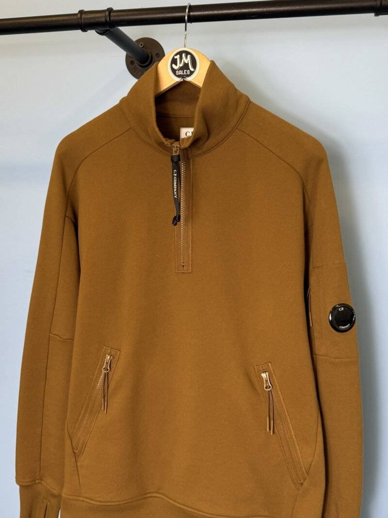 Alternative view of Medium C.P. Company Brown Quarter Zip Sweatshirt Jumper
