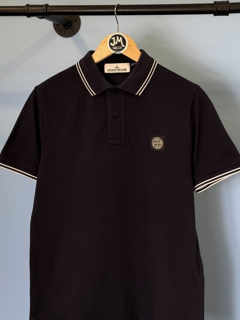 Small Stone Island Navy Blue Polo Shirt - Image 4