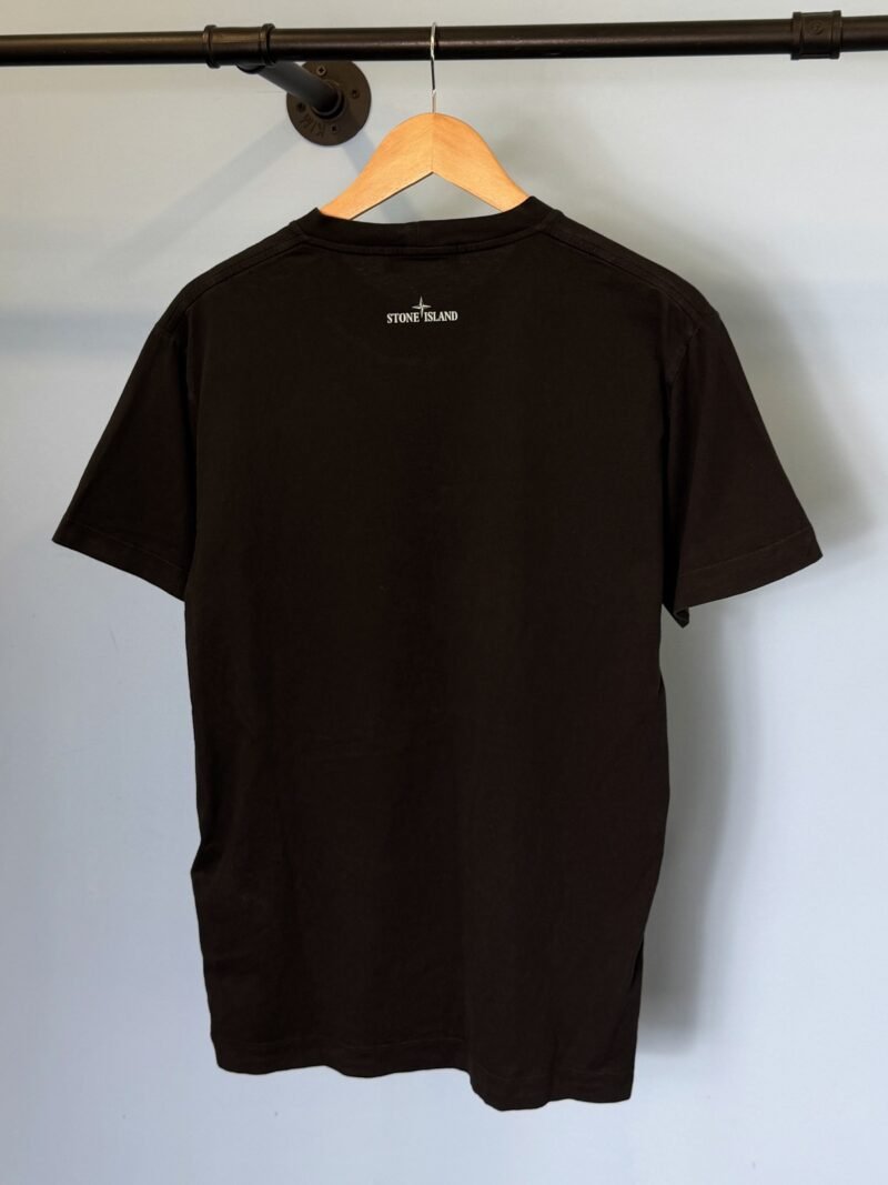 Medium Stone Island Black Graphic Tricomia T-Shirt - Image 3