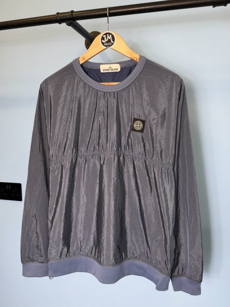 Small Stone Island Blue Nylon Metal Shimmer Jumper