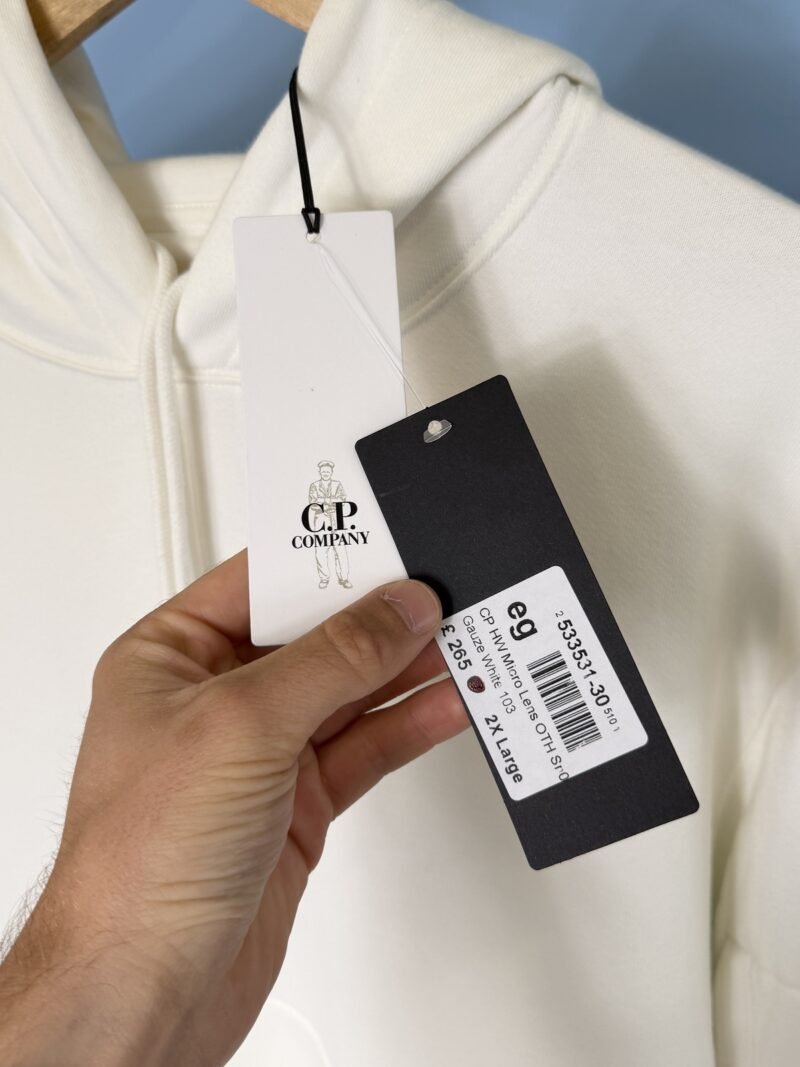 BNWT XXL C.P. Company White Hoodie Jumper - Image 3