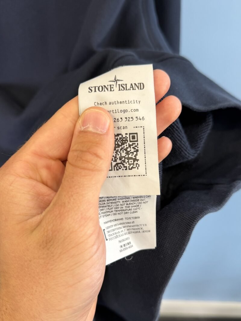 XL Stone Island Navy Blue Quarter Zip Sweatshirt Jumper - Image 4