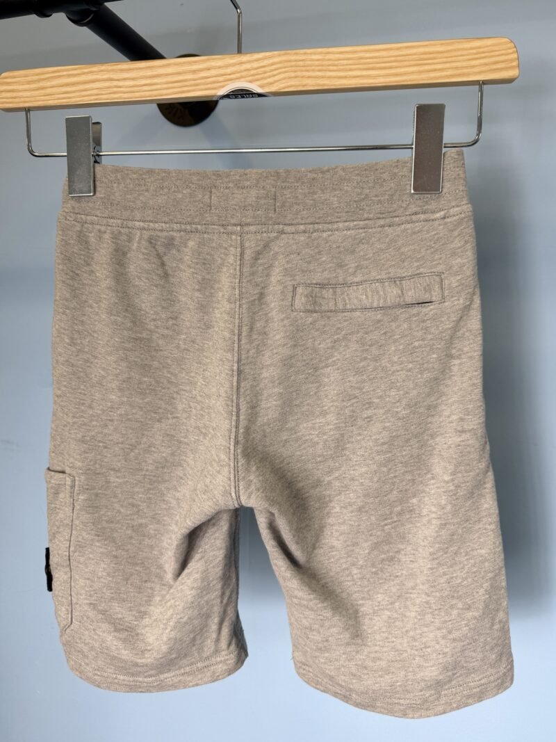 Age 8 Stone Island Junior Grey Cotton Cargo Shorts - Image 4