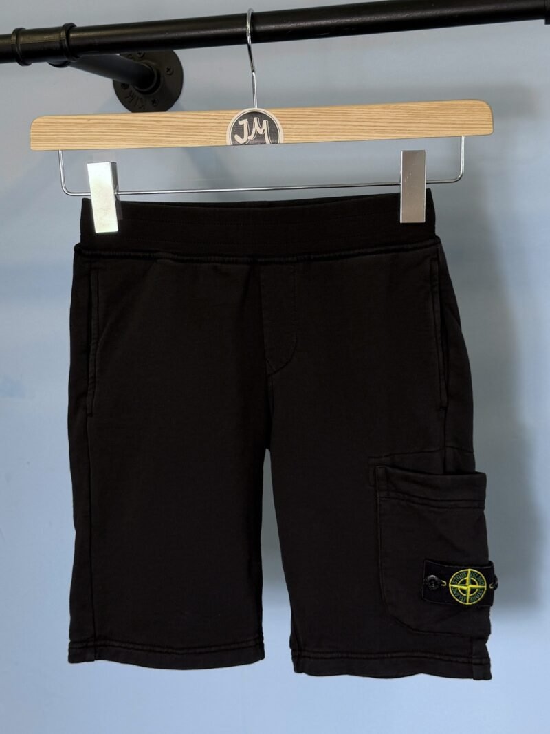 Age 8 Stone Island Black Jogger Cargo Shorts