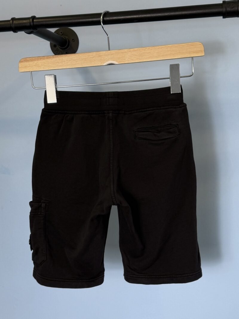 Age 8 Stone Island Black Jogger Cargo Shorts - Image 3