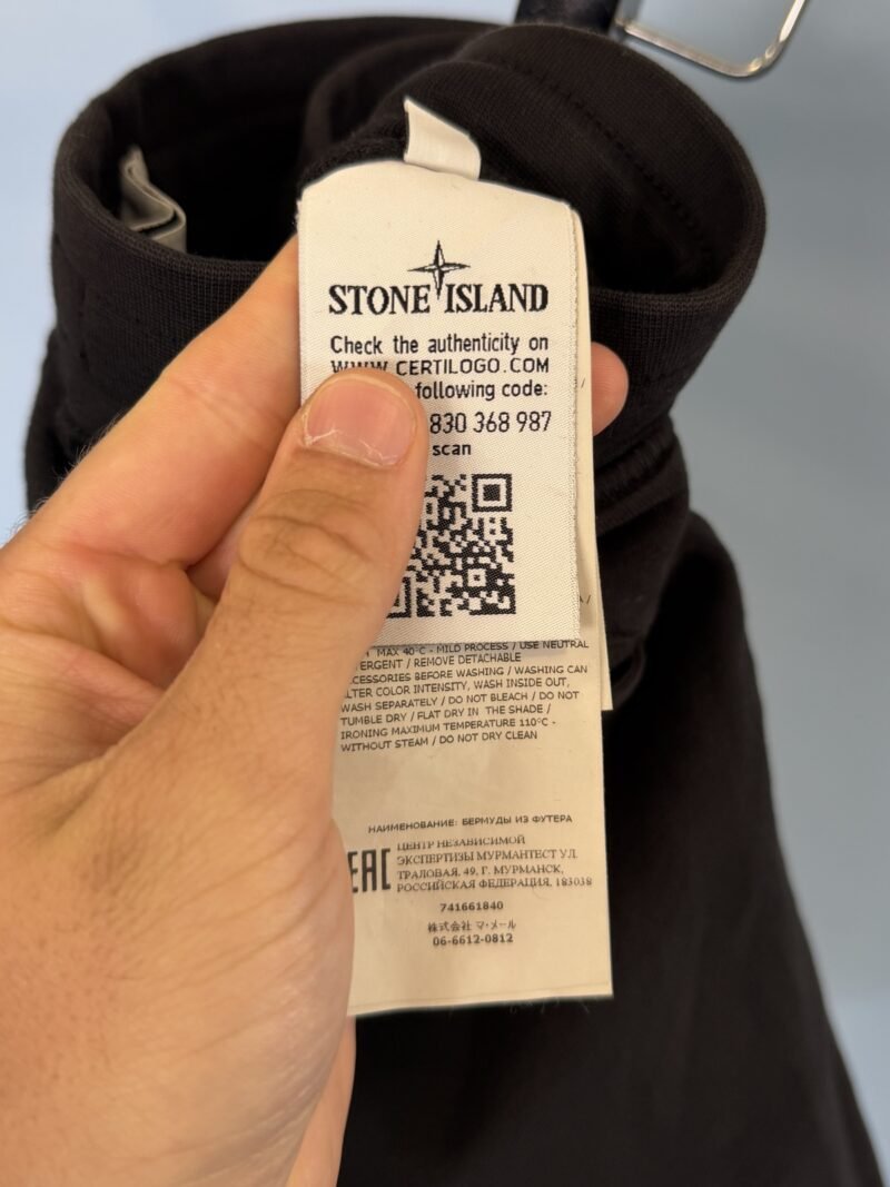 Age 8 Stone Island Black Jogger Cargo Shorts - Image 4