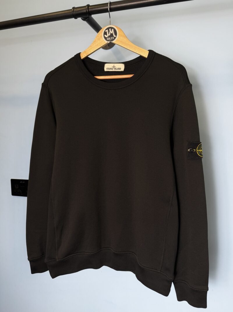 Medium Stone Island Black Cotton Nylon Crewneck Sweatshirt Jumper