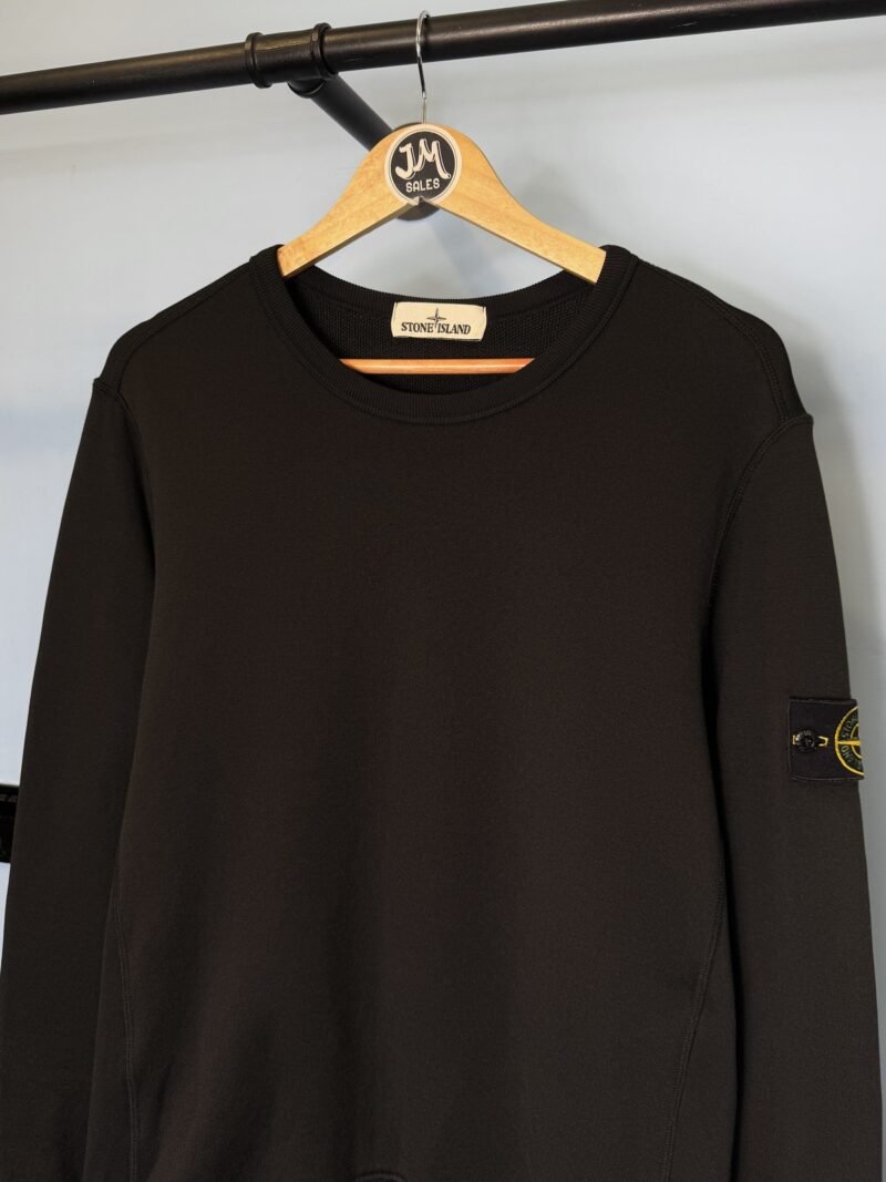Alternative view of Medium Stone Island Black Cotton Nylon Crewneck Sweatshirt Jumper