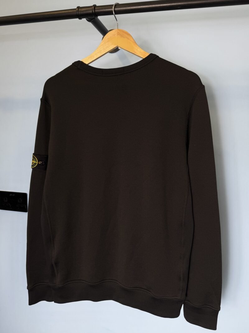 Medium Stone Island Black Cotton Nylon Crewneck Sweatshirt Jumper - Image 3