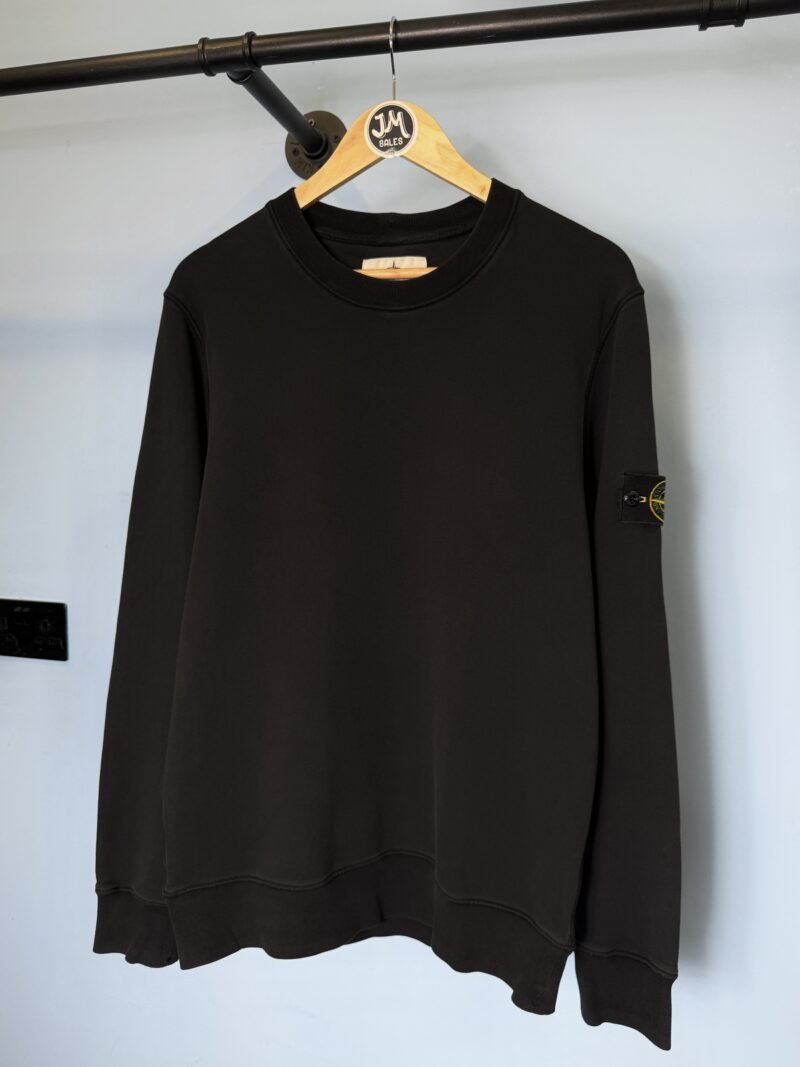 Large Stone Island Black Crewneck Sweatshirt Jumper