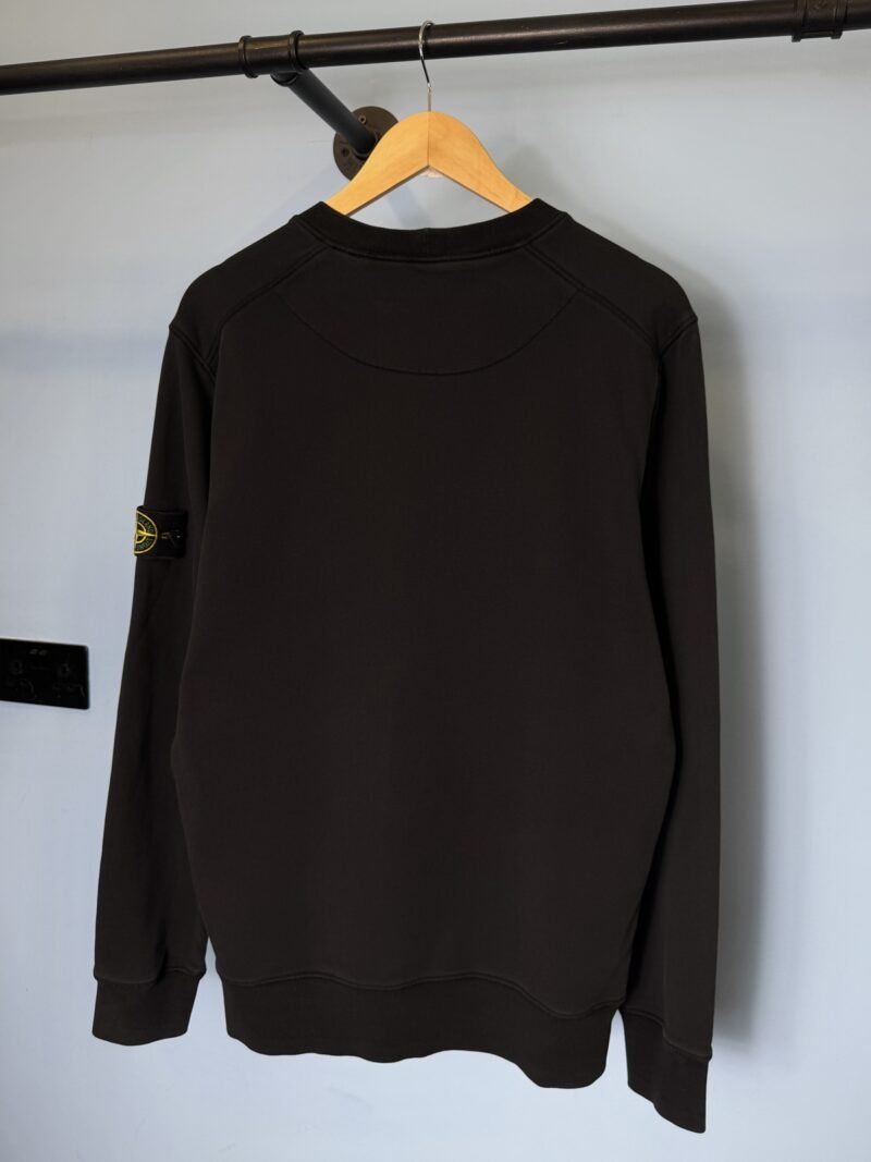 Large Stone Island Black Crewneck Sweatshirt Jumper - Image 3