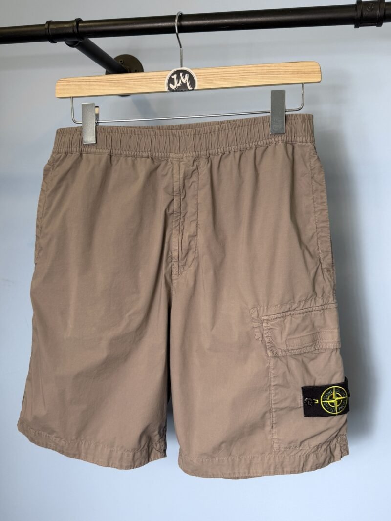 32W Stone Island Stone Grey Comfort Fit Cargo Shorts