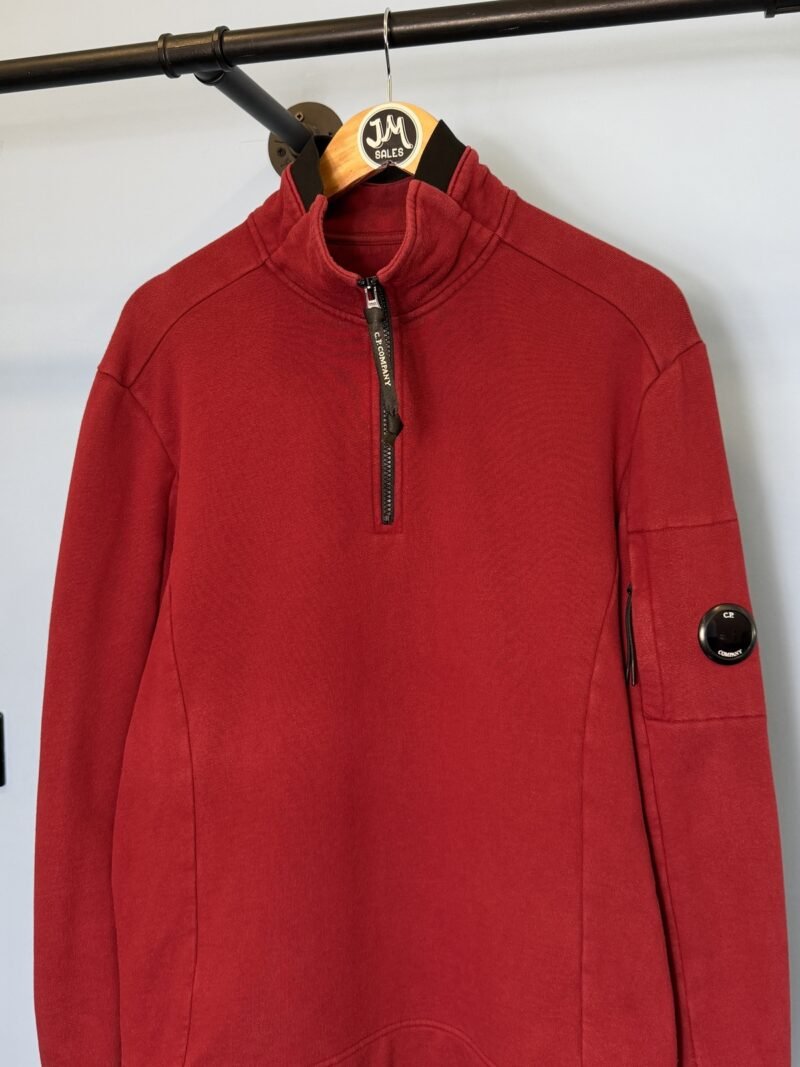 Alternative view of Large C.P. Company Port Red Quarter Zip Sweatshirt Jumper