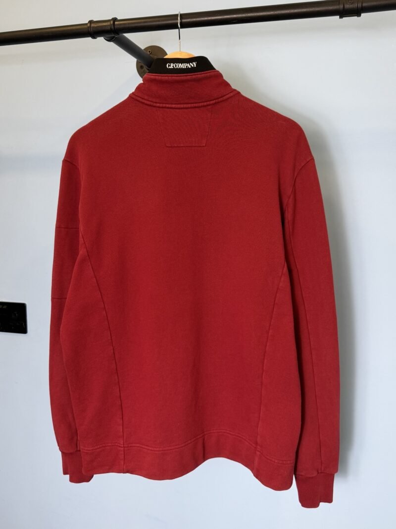 Large C.P. Company Port Red Quarter Zip Sweatshirt Jumper - Image 3