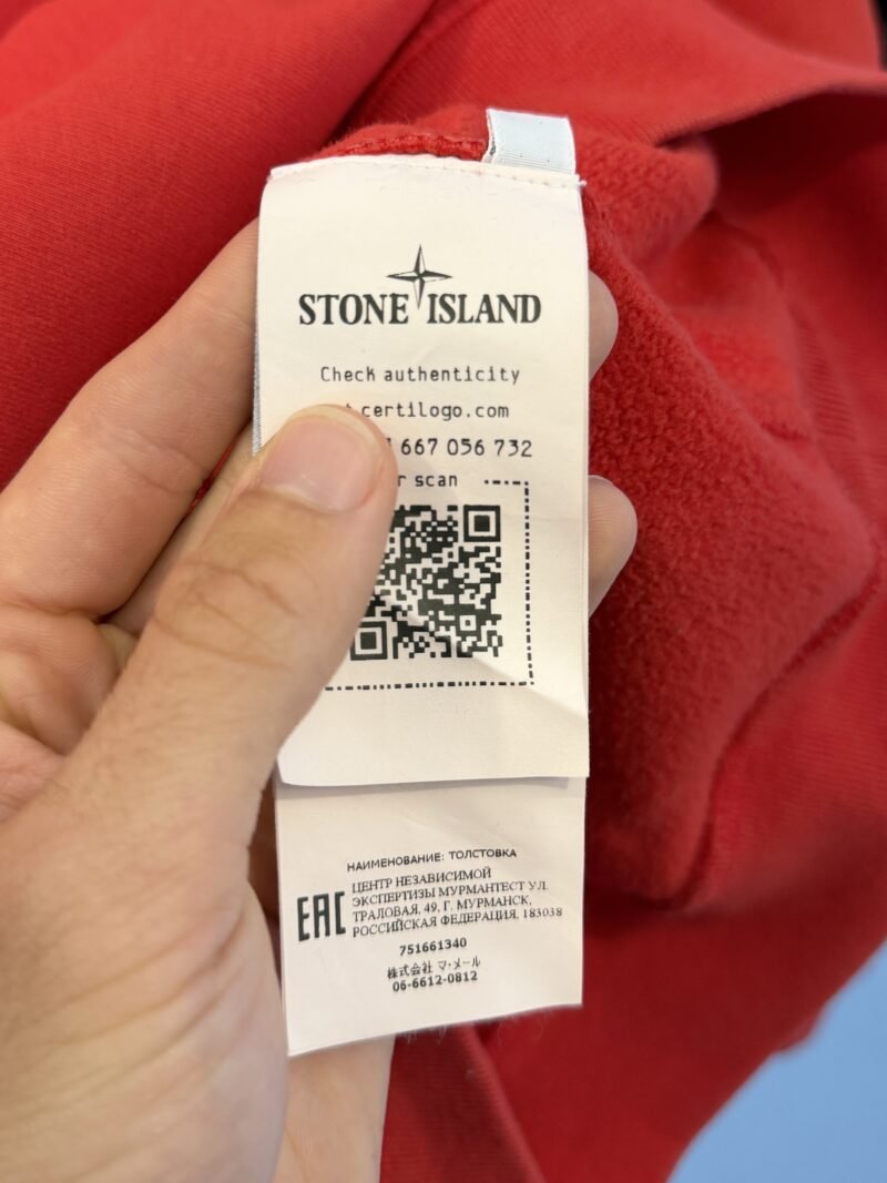 Age 8 Stone Island Junior Red Crewneck Sweatshirt Jumper - Image 4